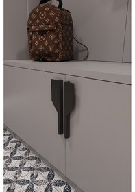 Resim Asra Trend Mdf Vestiyer & Portmanto & Ayakkabılık - 140x208x33cm, Askılı, Çok Raflı, Kapaklı V-01 Kül Gri Gri 