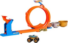 Resim Hot Wheels Monster Trucks Döngü ve Takla Bigfoot Oyun Parkuru JBX64 