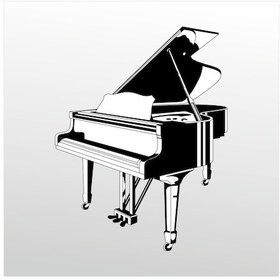 Resim Folyo Sticker Piyano 50cm Uzunluk Siyah 