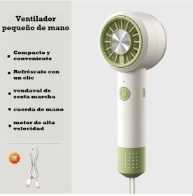 Resim Taşınabilir El Tipi Vantilatör, Sessiz, Küçük, Şarj Edilebilir Yeşil 