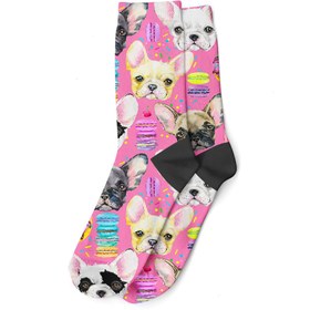 Resim Macaron Köpekler Soket Çorap - 40 - 44 