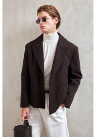 Resim Hyman Erkek Oversize Blazer Ceket Kahverengi 