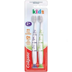 Resim Colgate Kids 2+ Yaş Yapışkan Tabanlı Çocuk Diş Fırçası 2'li Extra Soft 