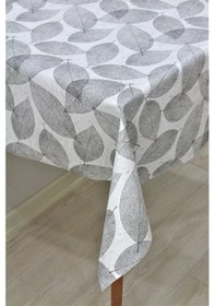 Resim Elyaf Astarlı Silinebilir Pvc Muşamba Masa Örtüsü 165-a Yapraklı-gri 