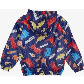 Resim Breeze Girls & Boys Erkek Çocuk Yağmurluk Kükreyen Dinozorlar Desenli 1-5 Yaş, Lacivert-lacivert Lacivert 