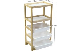 Resim Masal Oyuncak Çok Amaçlı Oyuncak Dolabı 3 Sepet 2 Raf 