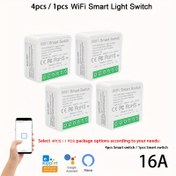 Resim ewelink wifi akıllı uzaktan açma anahtarı mini tipi 16A röle, Alexa Google Home uygulamasıyla uyumlu, uzaktan kumanda sesli kontrol DIY modu gecikme fonksiyonu LAN kontrolü hub gerektirmez 2 yönlü akıllı devre kesici ewelink ev otomasyonu zamanlayıcı program 