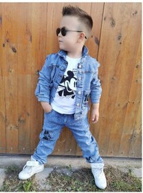 Resim MODAVALS MICKEY BASKILI UZUN KOLLU ERKEK ÇOCUK KOT KOMBİN 