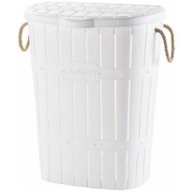 Resim Kastamonu Plastik Bambu Halatlı Kirli Çamaşır Sepeti 1015-S1 