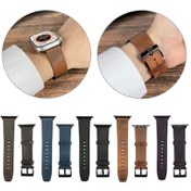 Resim Sones iOS UyumluWatch 7 41mm Retro Doku Deri Saat Kordonu 