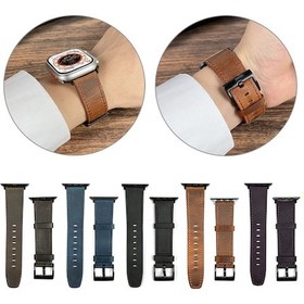 Resim Sones iOS UyumluWatch 7 41mm Retro Doku Deri Saat Kordonu 