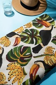 Resim Dijital Baskı Plaj Deniz Havlusu Yaprak Desenli Peştamal HVL0178 