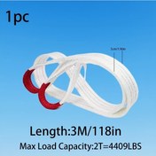 Resim Honeybeeshop Dayanıklı Kaldırma Çekme Halatı 118 İnch Katlanır Hafif Yüksek Mukavemet 