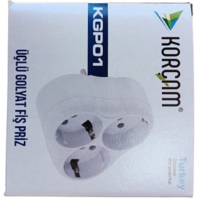 Resim KORÇAM 3'lü (üçlü) Topraklı Papatya Golyat Fiş Priz 