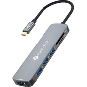 Resim Novoo Type-C to 2*USB-A 3.0 4K HDMI TF SD Kart Okuyucu Dönüştürücü HUB 