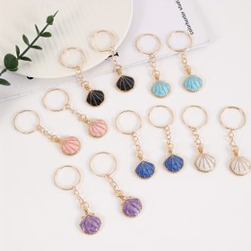 Resim Parti hediyeleri, tatil malzemeleri ve okula dönüş sezonu için uygun olan 12 Okyanus Kabuk Anahtarlık 