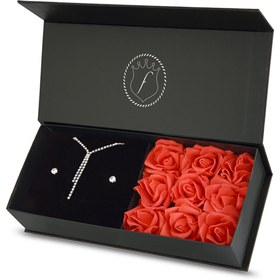 Resim Forentina Gümüş Kaplama Su Yolu Takı - Güllü Kutuda Hediye Set Ps2151 