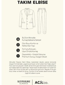Resim AC&Co / Altınyıldız Classics Erkek Sıyah Slim Fit Dar Kesim Düz Siyah 8 Drop Su Geçirmez Nano Takım Elbise Siyah 
