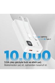 Resim leeways 10.000 mAh Powerbank 22.5W Hızlı Şarj Destekli Siyah Renk 