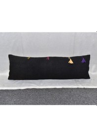 Resim Zehra Abla Halı Yeni El Dokuma Dekoratif Lumbar Kilim Kırlent Yastık Kılıfı 6694 Çok Renkli 