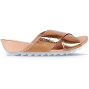 Resim Bueno Shoes Bronz Deri Kadın Dolgu Topuklu Terlik 01ws0502 