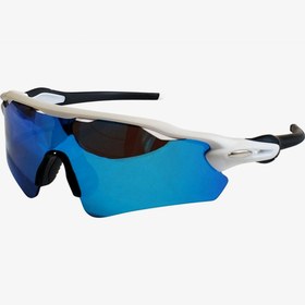 Resim Anti Rüzgar Bisikletçi Gözlüğü - Beyaz Çerçeve-Mavi 