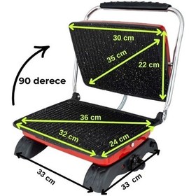 Resim Dökümix Demir Döküm Granit Kırmızı 1800 Watt 4-6 Dilim Ev-sanayi-büfe Tipi Tost Makinası Ve Izgara 