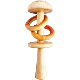 Resim Doğal Ahşap Çıngırak Ve Bebek Diş Kaşıyıcı Çok Renkli 