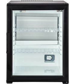Resim ISM 40 Lt Sessiz Minibar Buzdolabı Cam Kapaklı Otel Tipi Şarap & İçecek Soğutucu – Siyah 