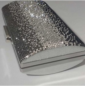 Resim Şarra Gossi Gece Çantası Taşlı Gümül Abiye Çanta Gece Çantası Portföy Clutch 