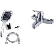 Resim Moonshop 10 Banyo Bataryası + Duş Seti Kare + Siyah Duş Başlığı Batarya Seti 