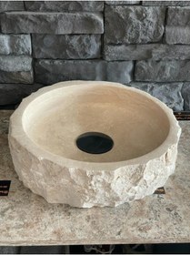 Resim Polen Stone Traverten Taş Dekoratif Patlatma Modeli Lavabo 41x15 