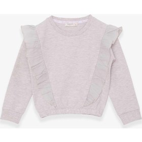 Resim Breeze Kız Çocuk Sweatshirt Beli Lastikli 4-8 Yaş, Bej Melanj-bej Melanj Bej Melanj 