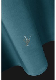 Resim İpek Kadife Fon Perde V-14 Turkuaz Turkuaz 