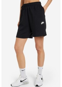 Resim Nike Sportswear High Rise Loose Fit Fleece Dance Shorts Kadın Fransız Havlu Kumaş Bol Kesim Şort Siyah Siyah 