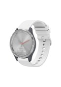 Resim Garmin Vivomove 3s İçin 18mm Düz Renk Yumuşak Silikon Saat Bandı Beyaz 