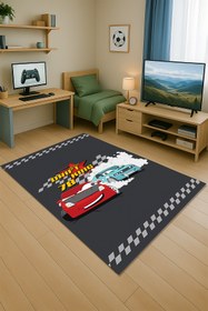 Resim Kessy Home Studio Drift King Araba Desenli Eğlenceli Oyun Halısı Yıkanabilir Kaymaz Taban Çocuk Odası Halısı 6 