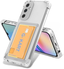 Resim Samsung Galaxy A25 İle Uyumlu Kılıf Airbag Tasarımlı Şeffaf Kartlıklı G-Kart Kapak 30346 Renksiz 