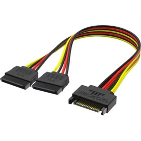 Resim Assess Store Sata Çoklayıcı, 1 Erkek 2 Dişi 2 Port Çoklayıcı, 15 Pin, Sata HDD Bağlantı Kablosu, 