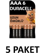 Resim Duracell 5 Paket Basic Aaa Alkalin Ince Kalem Piller, 1,5 V Lr03/mn2400 , 6'lı 