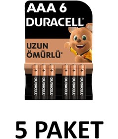 Resim Duracell 5 Paket Basic Aaa Alkalin Ince Kalem Piller, 1,5 V Lr03/mn2400 , 6'lı 