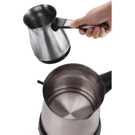 Resim Paslanmaz Çelik Türk Kahvesi Makinesi 6 Fincan Kpasiteli Elektrikli Cezve 