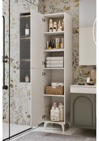 Resim Ramses Çok Amaçlı Dolap - Kiler Dolabı - Banyo Dolabı - Ayakkabılık - Mutfak Dolabı Mdf Beyaz 