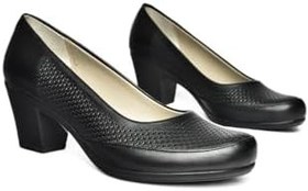 Resim fox SHOES R908023803 Hakiki Deri Kalın Topuklu Kadın Ayakkabı 