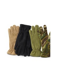 Resim 4'lü Erkek Polar Eldiven - Siyah Bej Haki Multicam Çok Renkli 