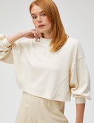 Resim Crop Sweatshirt Modal Karışımlı 