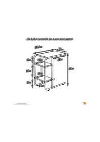 Resim Modilayn C Yan Sehpa Dar Boy Tekerlekli Çalışma, Atıştırmalık, Yemek, Laptop Sehpası Siyah Desenli Siyah 