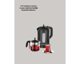 Resim Epilons Sıcak Tutma Özellikli 2’si 1 Arada Çay Makinesi ve Su Isıtıcı 