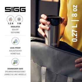 Resim Sigg Miracle Brushed termos kupa (0,27 l), zararlı madde içermeyen ve yalıtımlı kahve kupası, sızdırmaz kahve kupası, paslanmaz çelik bardak, 1 adet (tekli paket) 