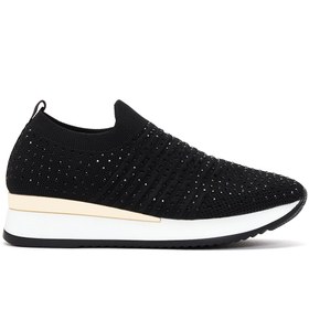 Resim Kadın Siyah Taşlı Sneaker 